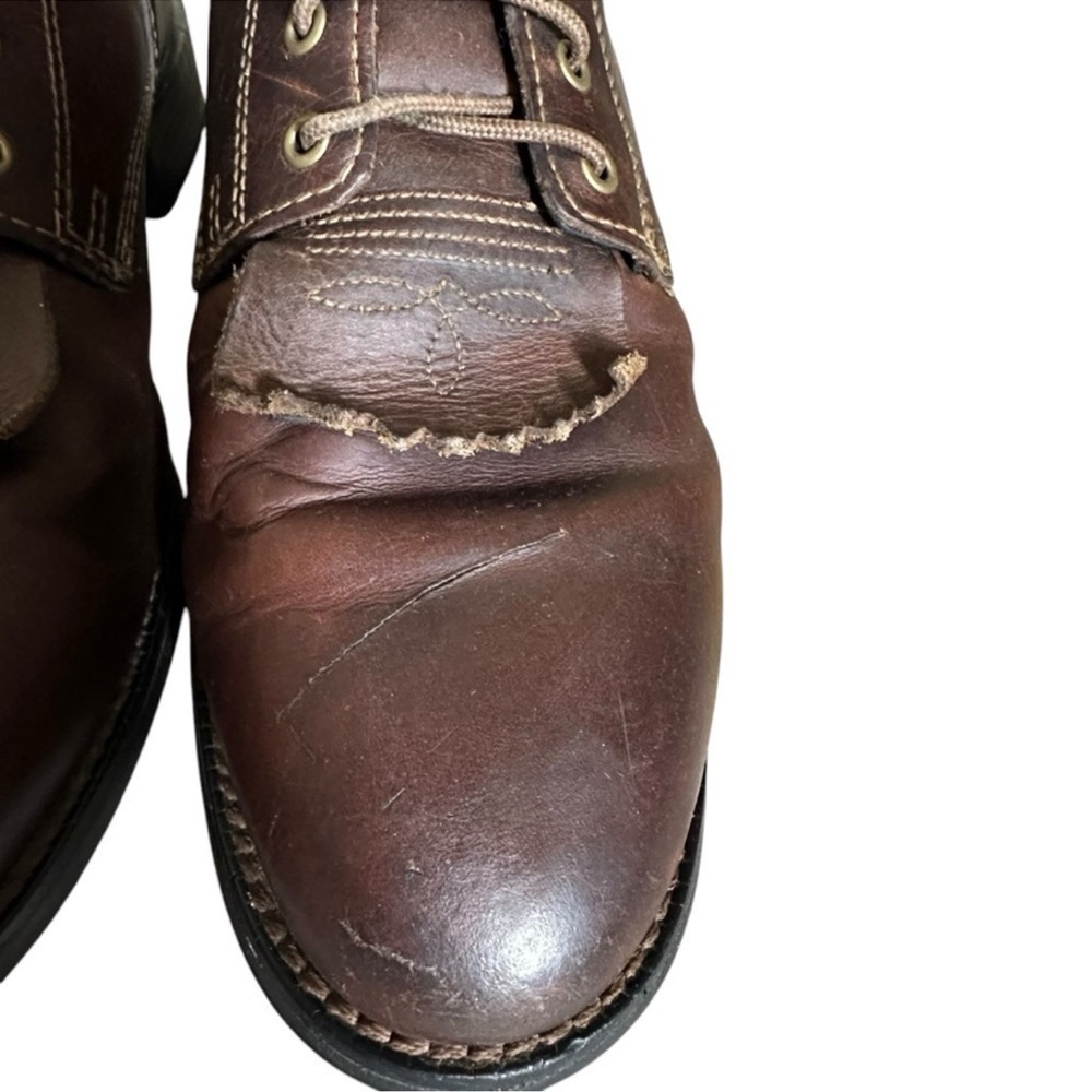 Ariat Heritage Lacer Boots Brown Leather Riding Lace Up Fringe 8.5 - Picture 16 of 16